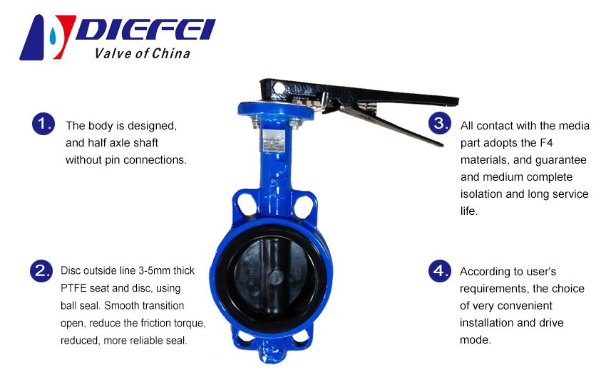 High Quality Disc Coated Rubber Butterfly Valve feature